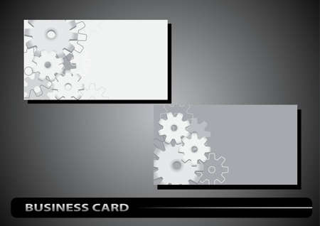 Business card with details of the gears on a gray backgroundのイラスト素材
