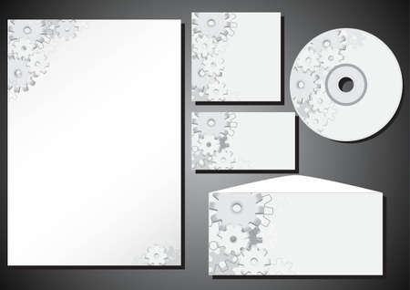 Patterns of business style (corporate identity) form, business card, CD, stationery, envelope のイラスト素材