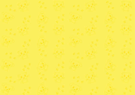 Seamless pattern with cat and dog on a yellow backgroundのイラスト素材