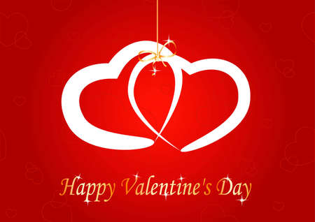 greeting card with hearts on a red background Valentineのイラスト素材