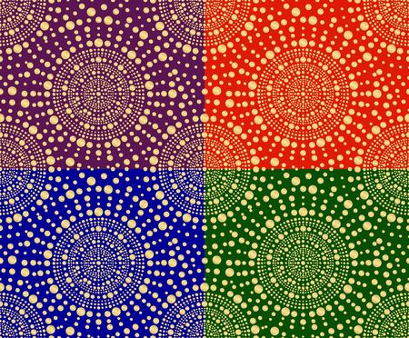 set of seamless pattern with golden circlesのイラスト素材