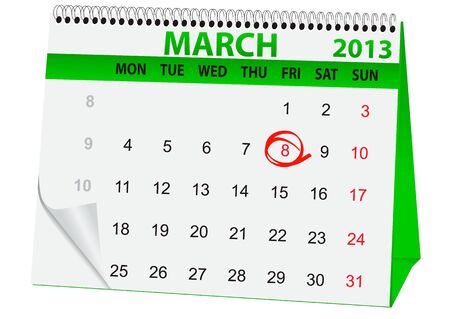 icon in the form of a calendar for 8 Marchのイラスト素材