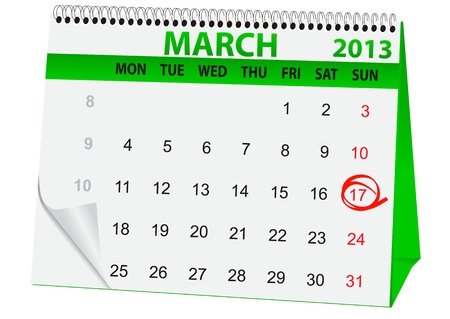 icon in the form of a calendar for  St Patrick's Dayのイラスト素材