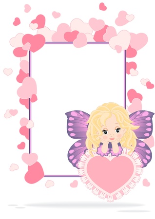 greeting card with fairy and hearts to various holidaysのイラスト素材
