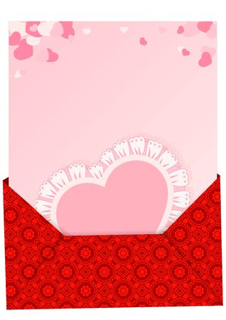 Greeting card with heart and place for text on the various holidaysのイラスト素材