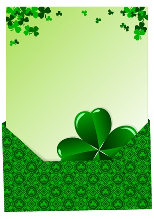 Greeting Card St  Patrick Day with cloverのイラスト素材