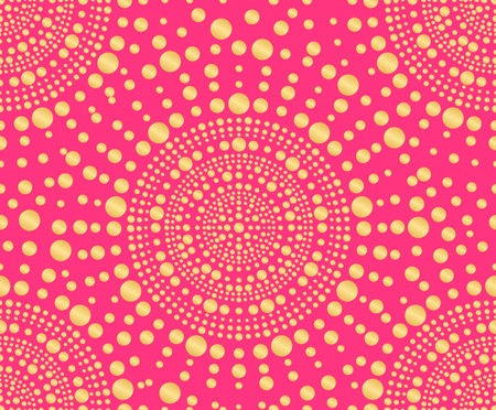 seamless pattern with golden circlesの写真素材