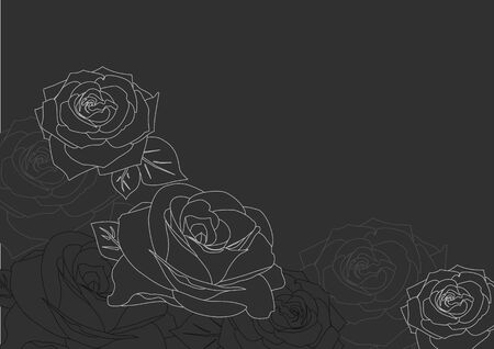 gray background with silhouettes of roses to various holidaysのイラスト素材