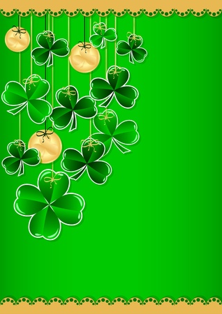 Greeting Card St. Patrick's Day with cloverのイラスト素材