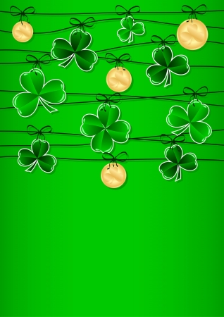Greeting Card St. Patrick's Day with cloverのイラスト素材