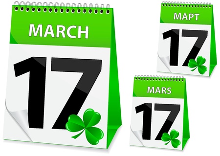 icon in the form of a calendar for St. Patricks Dayのイラスト素材