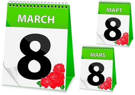 icon in the form of a calendar for women's day on March 8のイラスト素材