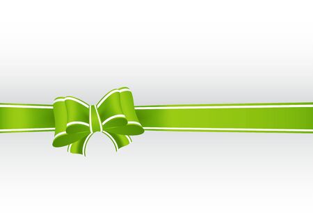 green gift ribbon tied in a bowのイラスト素材