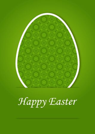 greeting card for Easter with Easter eggs on a green backgroundのイラスト素材