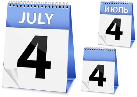 icon in the form of a calendar for Independence Day on July 4のイラスト素材