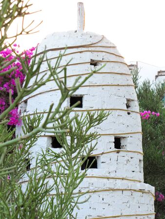 old white stone building with windows in Egyptの写真素材