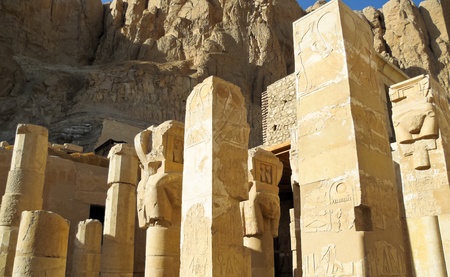 Ancient ruins of temple of Hatshepsut at Luxor in Egyptのeditorial素材