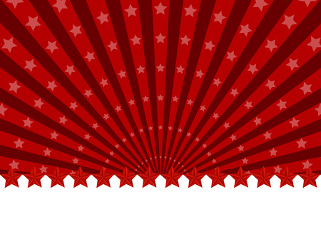 greeting card with ribbons and red starsのイラスト素材