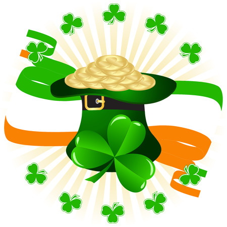 Greeting Card St. Patrick's Day with cloverのイラスト素材