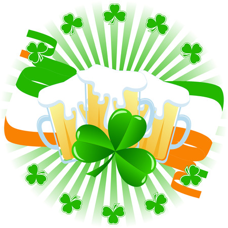 Greeting Card St. Patrick's Day with cloverのイラスト素材