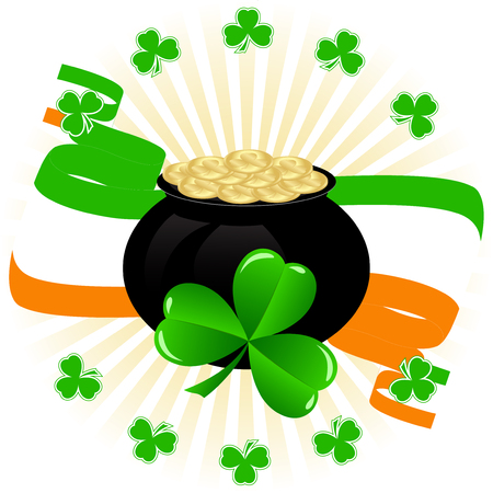 Greeting Card St. Patrick's Day with cloverのイラスト素材