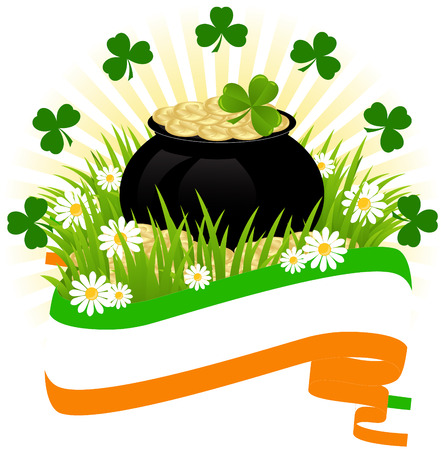 Greeting Card St. Patrick's Day with cloverのイラスト素材