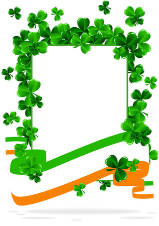 Greeting Card St. Patrick's Day with cloverのイラスト素材