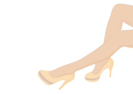 female legs shoes isolated on white backgroundのイラスト素材