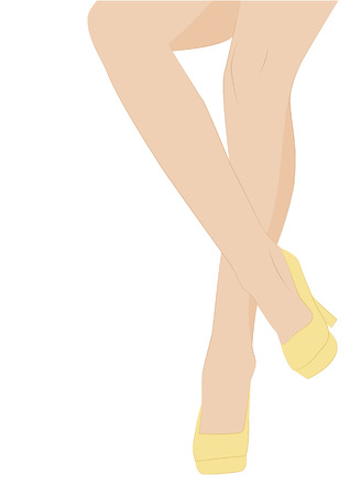 female legs shoes isolated on white backgroundのイラスト素材