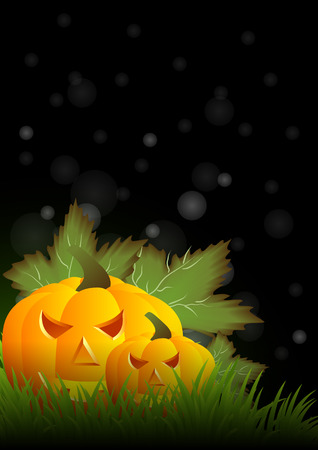 greeting card for Halloween with pumpkins のイラスト素材
