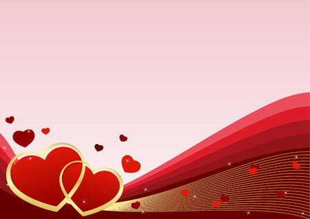 greeting card with hearts on a red background Valentine's Dayのイラスト素材