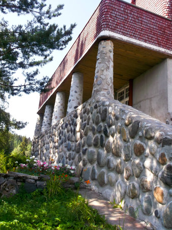 element in the architecture of the grey stoneの写真素材