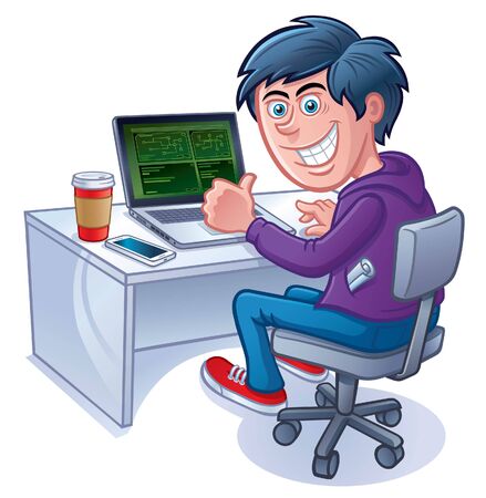 Hacker On Laptop Computerのイラスト素材