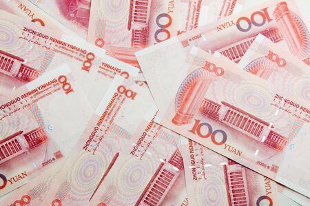 Money background of $100 bills in Chinese currencyの写真素材