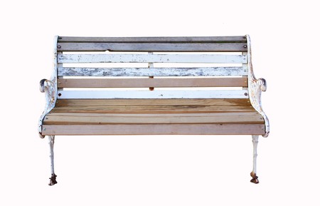 Park bench isolated on white background. の写真素材