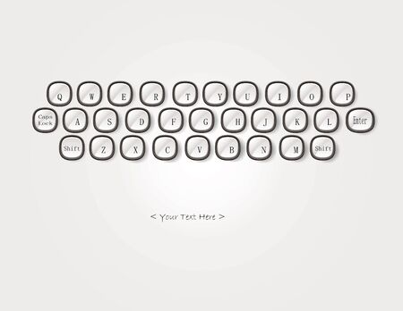 Abstract keyboard with text isolated on white background の写真素材