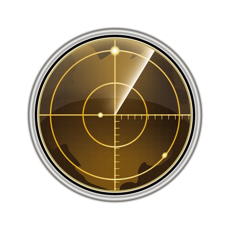 Vector illustration of the radar screen isolated on white background.のイラスト素材