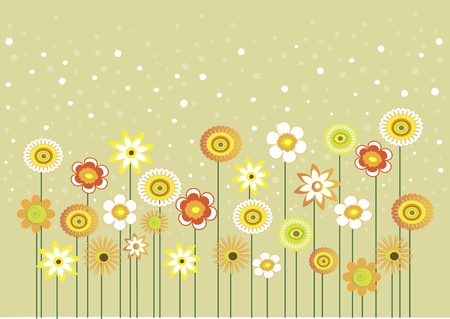 Here are some flowers with bubbles, can be used as greeting card のイラスト素材