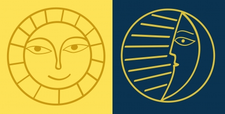 Sun and moonのイラスト素材