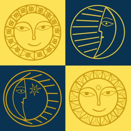 Sun and moonのイラスト素材