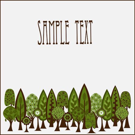 Card with trees for sample textのイラスト素材