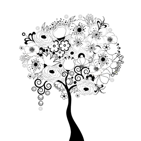 Flowering treeのイラスト素材