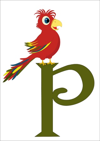 P for Parrotのイラスト素材