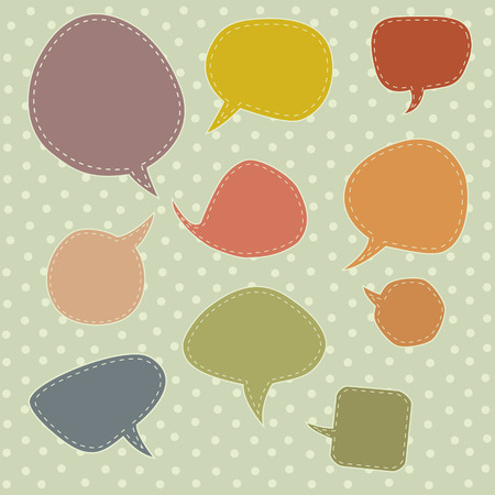 Colorful speech balloons and bubbles set in vectorのイラスト素材