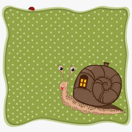 Birthday greeting card with snailのイラスト素材