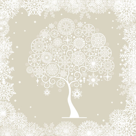 Greeting card with Christmas treeのイラスト素材