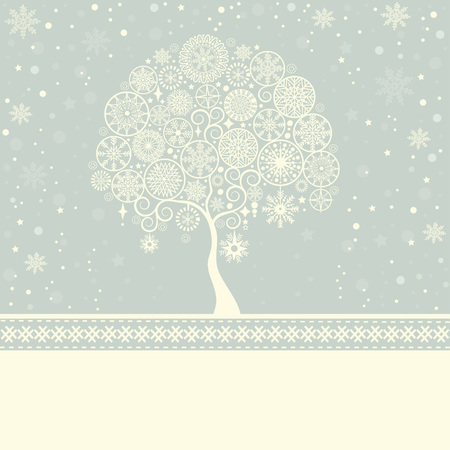Greeting card with Christmas tree and place for textのイラスト素材
