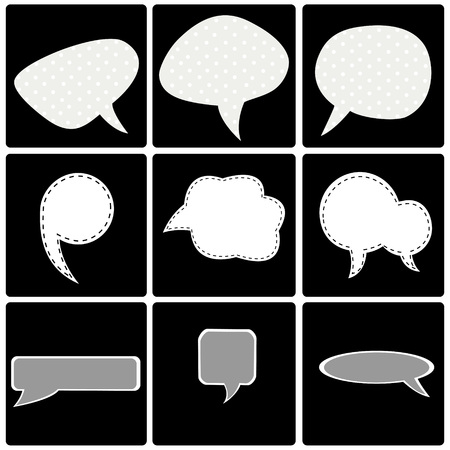 Set of black squares with bubbles speechのイラスト素材