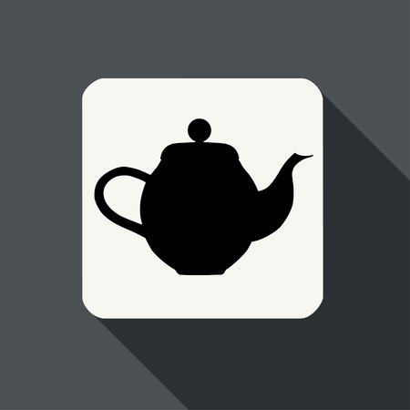 Kettle icon with long shadowのイラスト素材