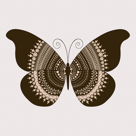 Greeting card with ornamental butterfly and place for textのイラスト素材